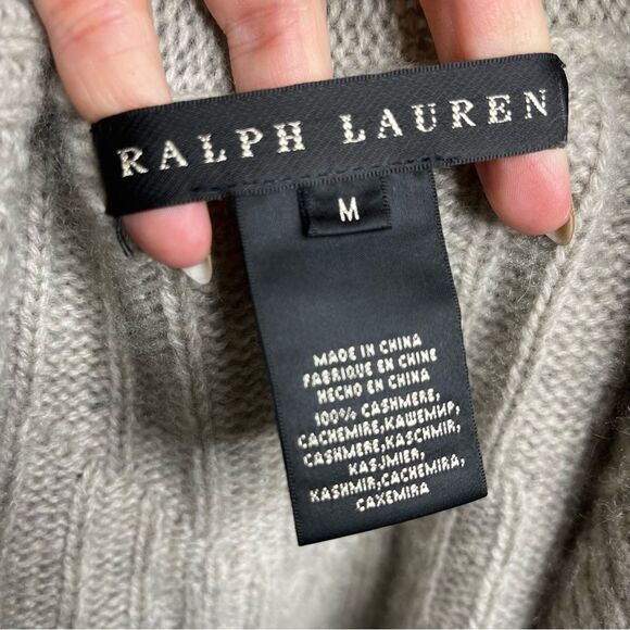 Ralph Lauren Oatmeal Cashmere Open Cardigan M - Picture 5 of 7
